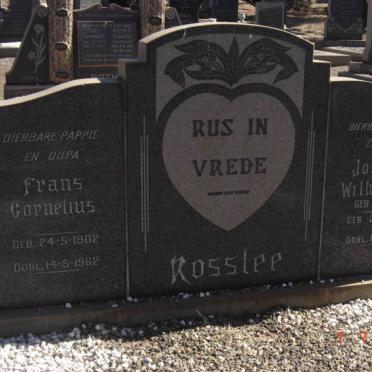 ROSSLEE Frans Cornelis 1902-1962 &amp; Johanna Wilhelmina ENGELS 1911-1988