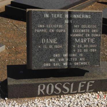 ROSSLEE Danie 1934- &amp; Martie 1937-1984