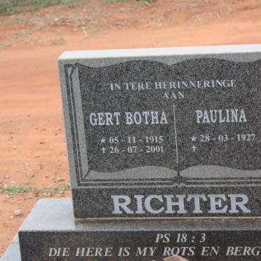 RICHTER Gert Botha 1915-2001 &amp; Paulina 1927-