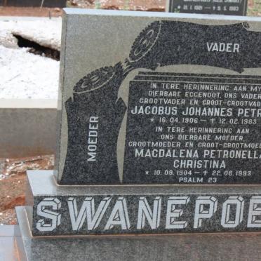 SWANEPOEL Jacobus Johannes Petrus 1906-1983 &amp; Magdalena Petronella Christina 1904-1993