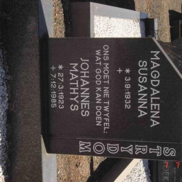 STRYDOM Johannes Matthys 1923-1985 &amp; Magdalena Susanna 1932-