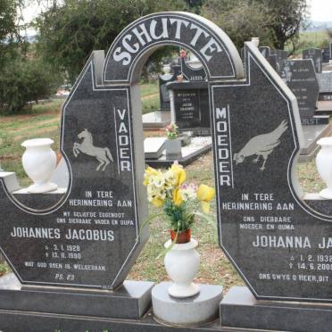 SCHUTTE Johannes Jacobus 1928-1990 &amp; Johanna Jacoba A.M. 1932-2005