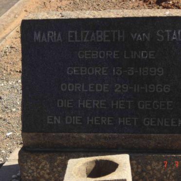 STADEN Maria Elizabeth, van nee LINDE 1899-1966