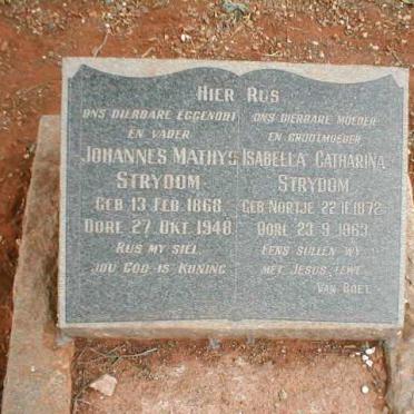 STRYDOM Johannes Mathys 1868-1948 &amp; Isabella Catharina NORTJE 1872-1963
