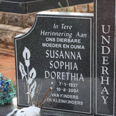 UNDERHAY Susanna Sophia Dorethia 1937-2004