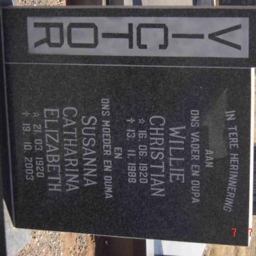 VICTOR Willie Christian 1920-1988 &amp; Susanna Catharina Elizabeth 1920-2003