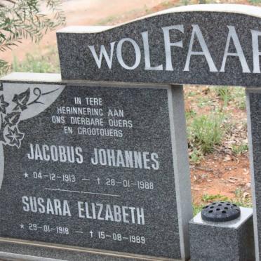 WOLFAARDT Jacobus Johannes 1913-1988 &amp; Susara Elizabeth 1918-1989