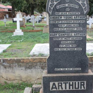 ARTHUR Andrew Young 1838-1906 &amp; Mary Campbell 1835-1909