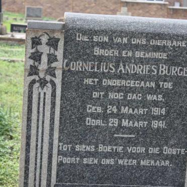BURGER Cornelius Andries 1914-1941