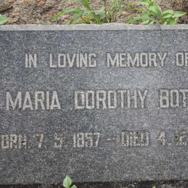 BOTHA Maria Dorothy 1857-1942 