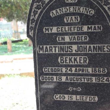 BEKKER Marthinus Johannes 1868-1924