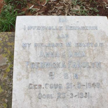 BASSON Anna Maria Fredricka Faculyn geb GOUS 1848-1931