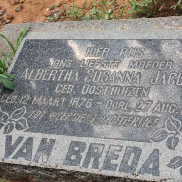 BREDA Albertha Susanna Jacoba, van nee OOSTHUIZEN 1876-1928