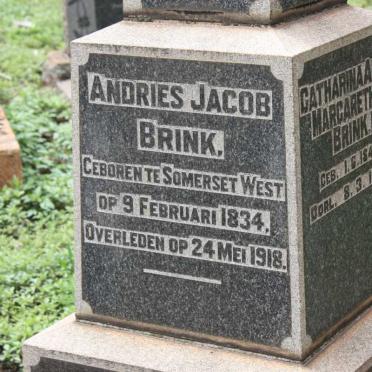 BRINK Andries Jacob 1834-1918 &amp; Catharina Anna Margaretha 1848-1929
