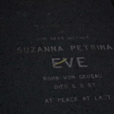 EVE Suzanna Petrina nee VON GEUSAU -1987