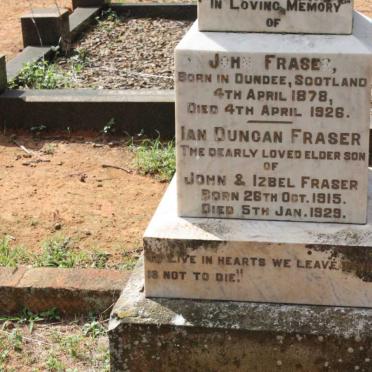 FRASER John 1878-1926 :: FRASER Ian Duncan 1915-1929