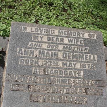 GEMMELL Ann Main 1878-1949