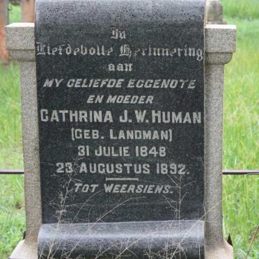 HUMAN Cathrina J.W. nee LANDMAN 1848-1892