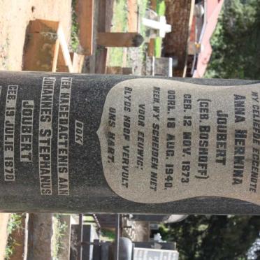 JOUBERT Johannes Stephanus 1870-1949 &amp; Anna Hermina BOSHOFF 1873-1940 