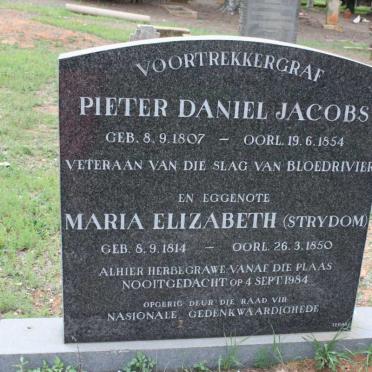 JACOBS Pieter Daniel 1807-1854 &amp; Maria Elizabeth STRYDOM 1814-1850