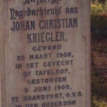 KRIEGLER Johan Christian -1900