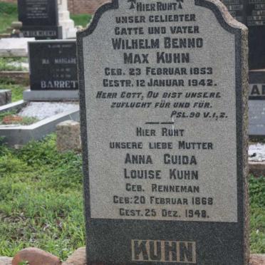 KUHN Wilhelm Benno Max 1853-1942 &amp; Anna Guida Louise RENNEMAN 1868-1948