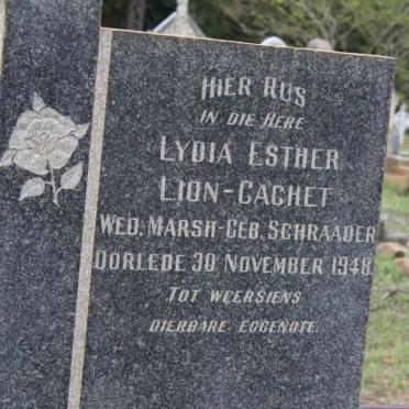 LION-CACHET Lydia Esther nee SCHRAADER prevoiusly MARSH -1948