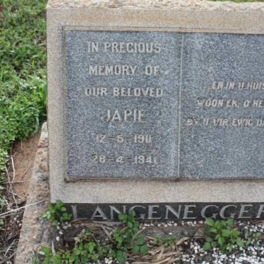 LANGENEGGER Japie 1911-1941