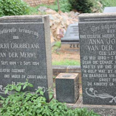 MERWE Coert Grobbelaar, van der 1884-1954 &amp; Anna Johanna LESSING 1880-1961 
