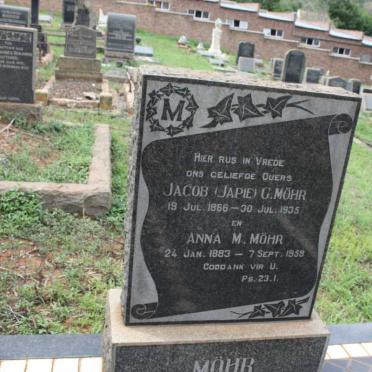 MOHR Jacob G. 1866-1935 &amp; Anna M. 1883-1959