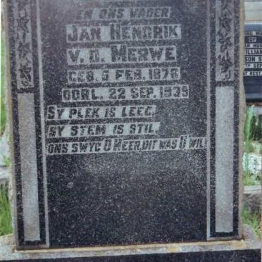 MERWE Jan Hendrik, van der 1878-1939