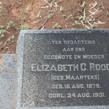 ROODT Elizabeth C. geb MAARTENS 1878-1931