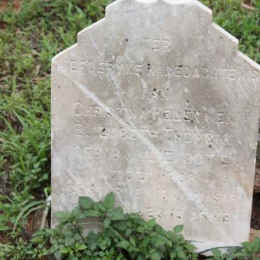 THOMPSON Christina Helena 1907-1919 :: THOMPSON Elizabeth 1908-1919