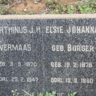 VERMAAS Marthinus J.H. 1870-1947 &amp; Elsie Johanna BURGER 1876-1960