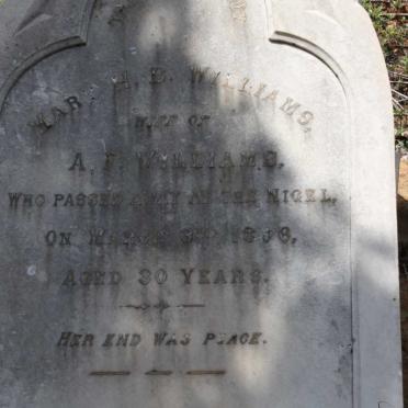 WILLIAMS Mary H.B. - 1898