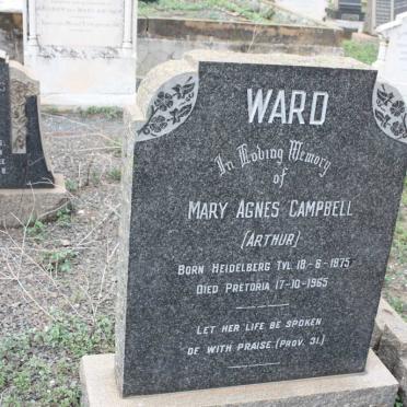 WARD Mary Agnes Campbell nee ARTHUR 1875-1965