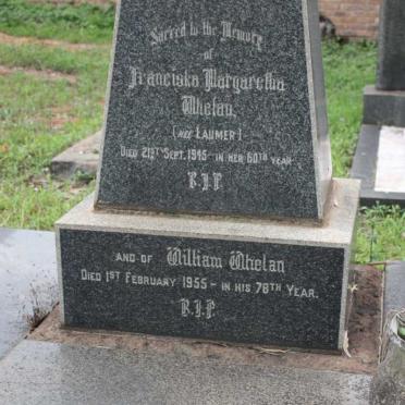 WHELAN William -1955 &amp; Franciska Margaretha LAUMER -1945 
