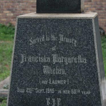 WHELAN Franciska Margaretha nee LAUMER -1945
