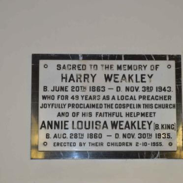 WEAKLEY Harry 1863-1943 &amp; Annie Louisa KING 1860-1935