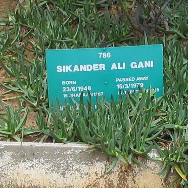 SIKANDER Ali Gani 1948-1979