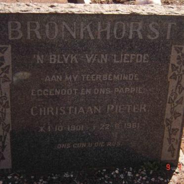 BRONKHORST Christiaan Pieter 1901-1961