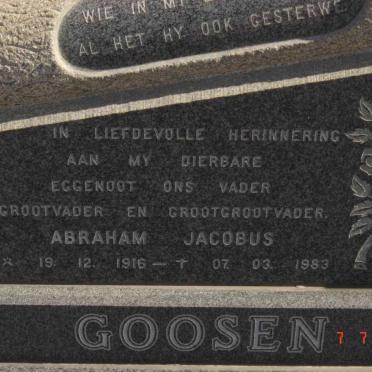 GOOSEN Abraham Jacobus 1916-1983