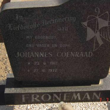 FRONEMAN Johannes Coenraad 1912-1972