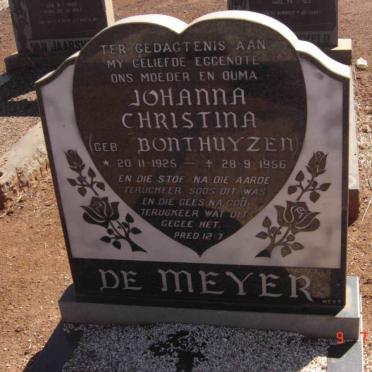 MEYER Johanna Christina, de nee BONTHUYZEN 1925-1956