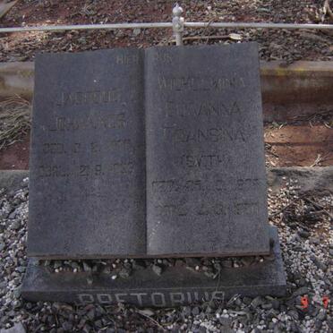 PRETORIUS Jacobus Johannes 1875-1938 &amp; Wilhelmina Susanna Fransina SMITH 1875-1970