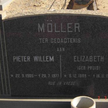 MOLLER Pieter Willem 1905-1977 &amp; Elizabeth PRUIS 1889-1970