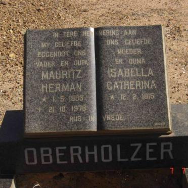 OBERHOLZER Mauritz Herman 1903-1978 &amp; Isabella Catherina 1915-