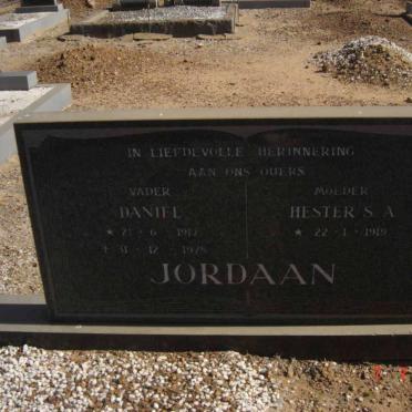 JORDAAN Daniel 1917-1978 &amp; Hester S.A. 1919-