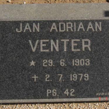 VENTER Jan Adriaan 1903-1979