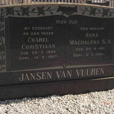 VUUREN Charel Christiaan, Jansen van 1898-1967 &amp; Anna Magdalena S.A. 1911-1984